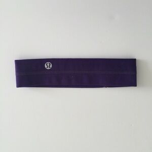 Lululemon Purple Stretch Headband Logo Nylon Lycra Yoga Running One Size